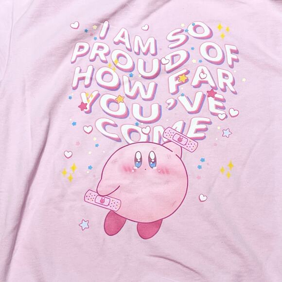 Kirby Sweater Im So Proud of You Men Medium Pink Pullover Hoodie Used - Picture 3 of 5